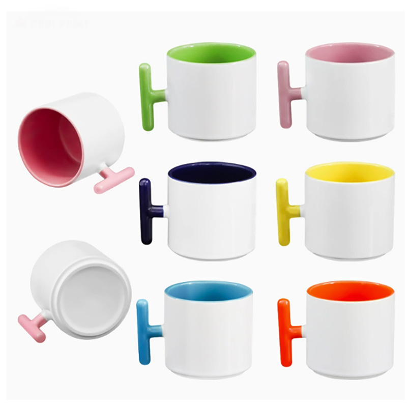 2PCS Creativity T-shaped handl - Sublimation Mug Blank recension och pris
