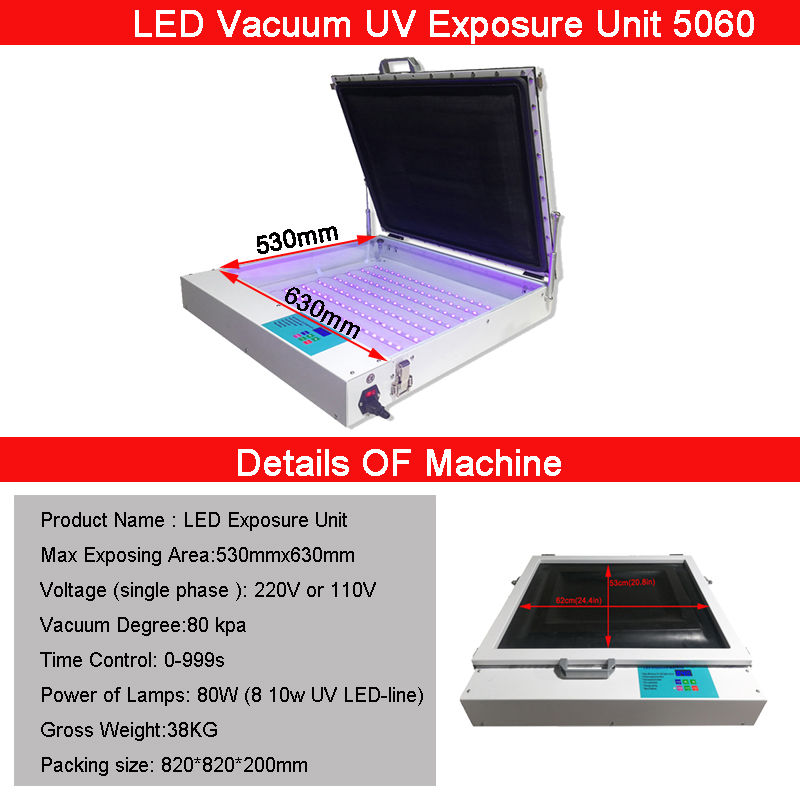 50×60cm Vacuum UV LED Screen P - Commercial Printing Process recension och pris